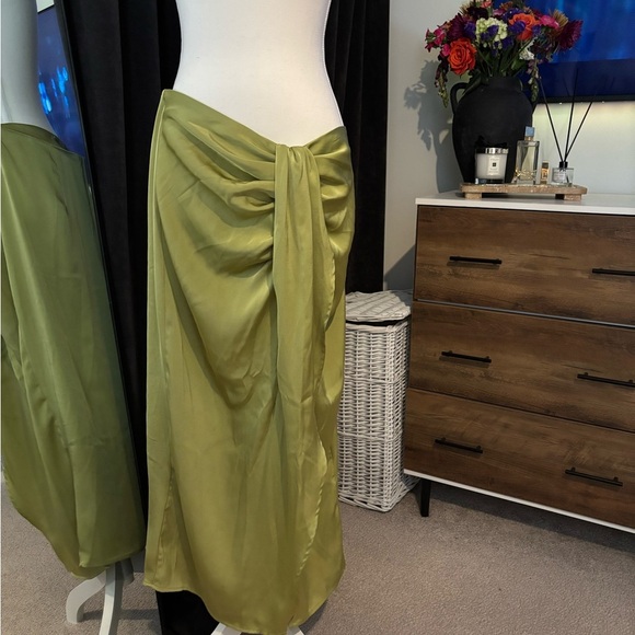 SHEIN Dresses & Skirts - SHEIN Olive Green Satin Skirt